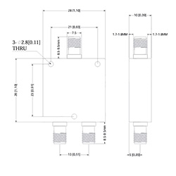 HS-1V2 Resistive Divider With SMAF (DC-1G)